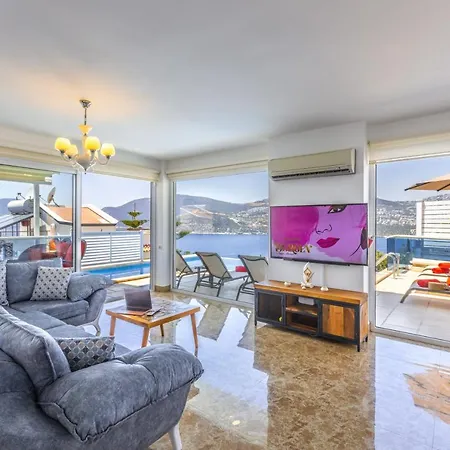 Βίλα Luxury Very Close To Beach, Amazing Sea Views, Heated Salt-water Pool Κας